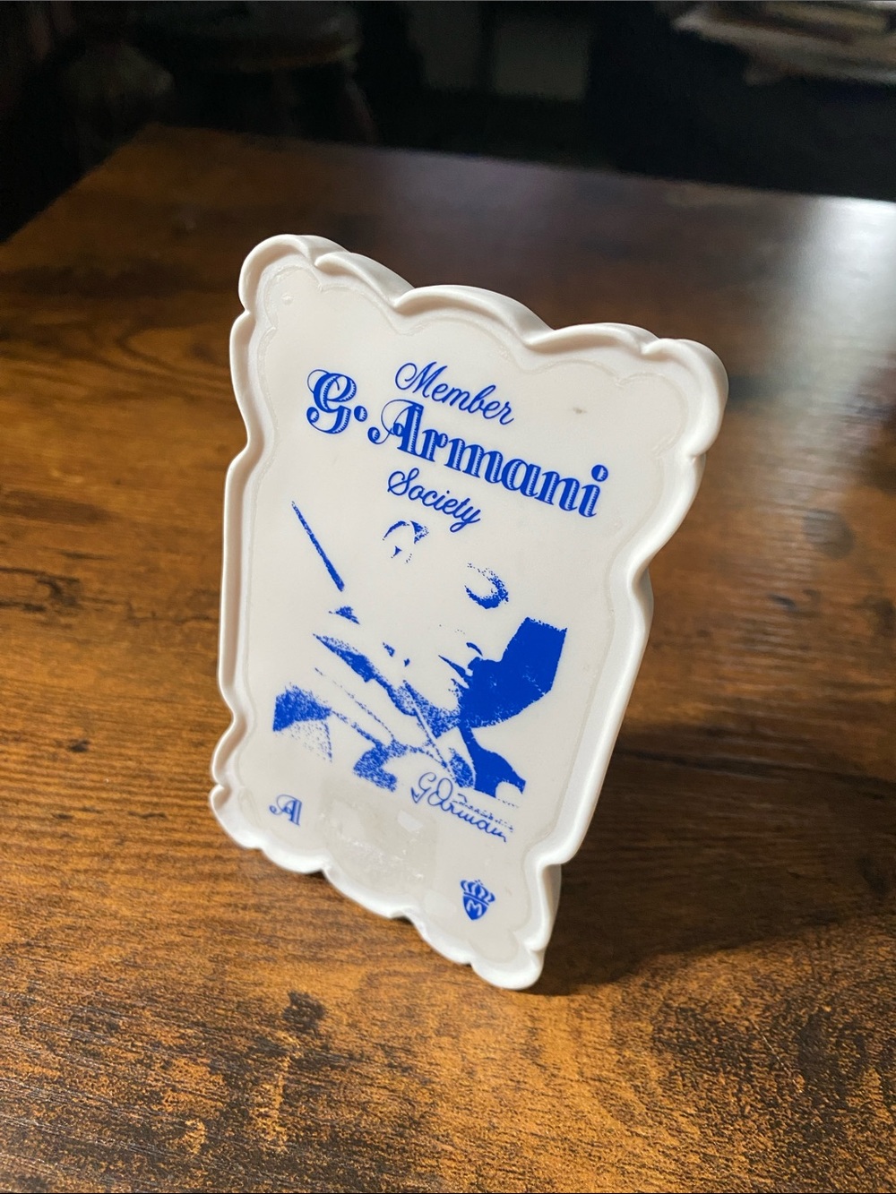 Member Giorgio Armani Society vintage ceramic plaque